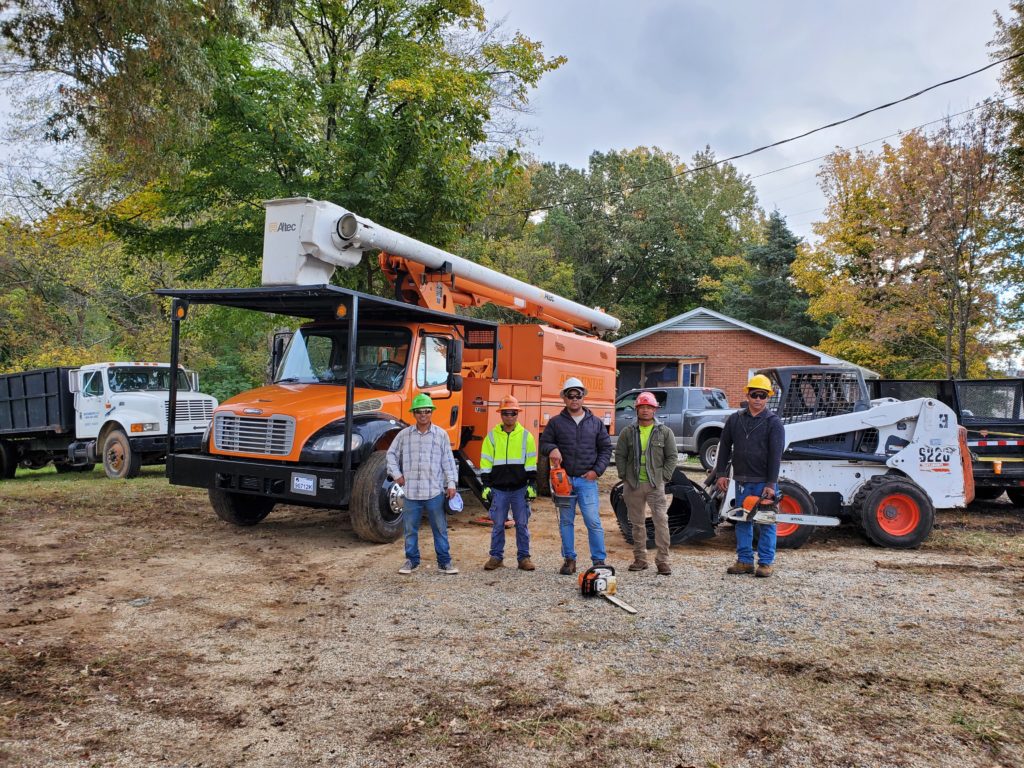 A group of workers standing together