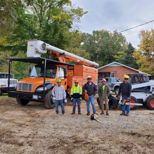 A group of workers standing together